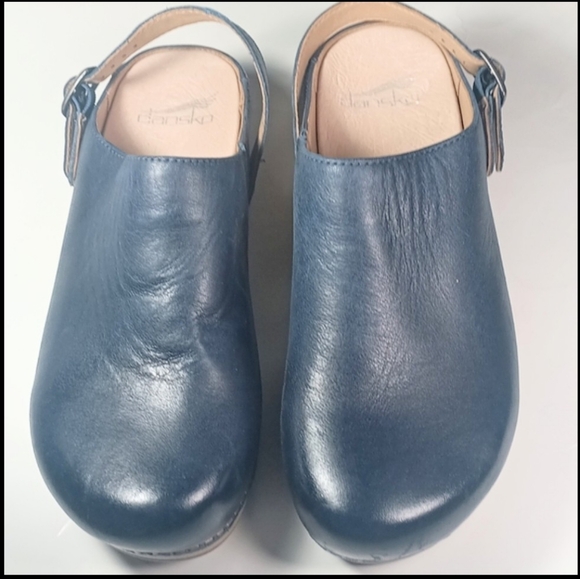 Dansko Blue Leather Mules with Comfort and Style - Picture 8 of 11